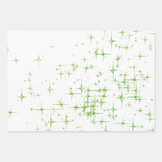 Bright Green Star Twinkle Geschenkpapier Set (Vorderseite)