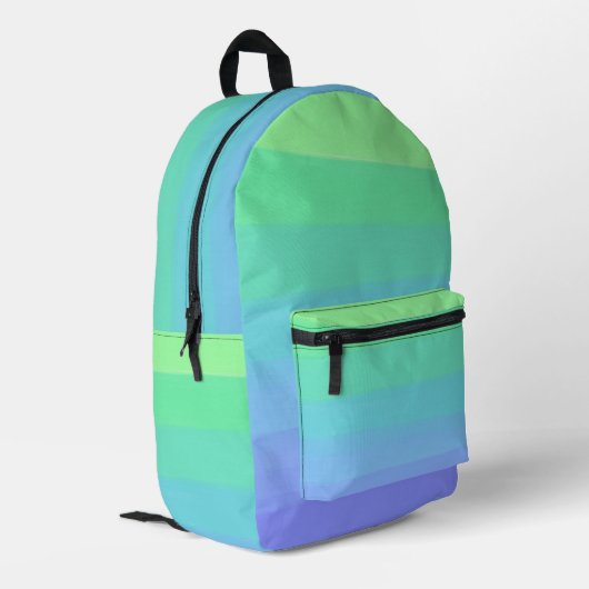 Bright Greens and Blues Gradient Bedruckter Rucksack (Rückseitige Ecke links)