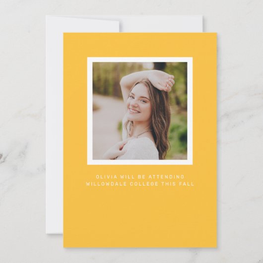 Bright Groovy Retro Foto Abschluss Ankündigung (Rückseite)