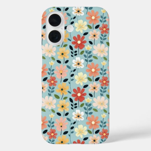 Bright Hand Drawn Wildflower Meadow Case-Mate iPhone Hülle (Rückseite)