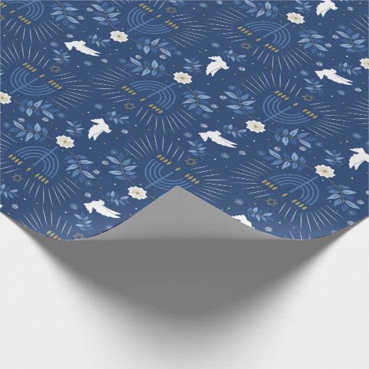 Bright Hanukkah Wrapping Papier Geschenkpapier (Ecke)
