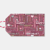 Bright Happy Birthday Pattern Background Geschenkanhänger (Rückseite Horizontal)