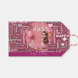 Bright Happy Birthday Pattern Background  Geschenkanhänger