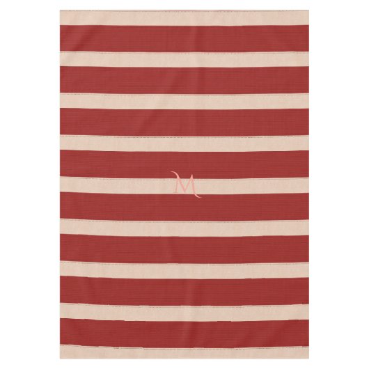 Bright Herbst Herbst Broad Burgundy Red Stripes Tischdecke (Vorderseite)