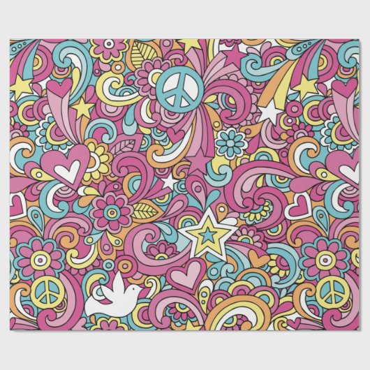 Bright Hippie Pattern Geschenkpapier (Flach)