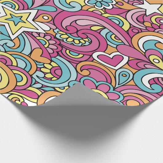 Bright Hippie Pattern Geschenkpapier (Ecke)