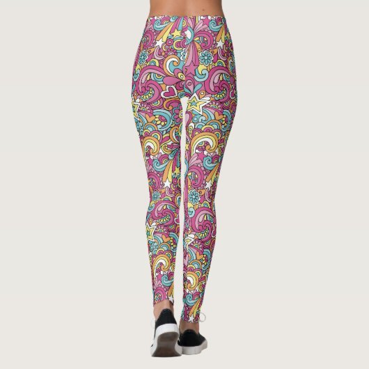 Bright Hippie Pattern Leggings (Rückseite)