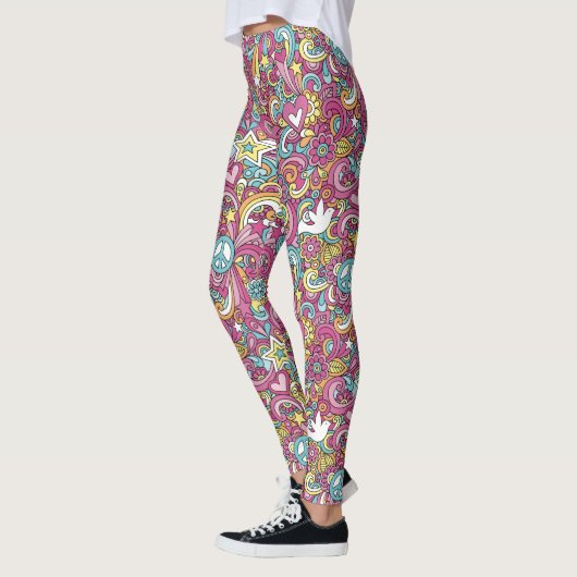 Bright Hippie Pattern Leggings (Links)