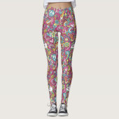 Bright Hippie Pattern Leggings (Vorderseite)