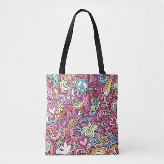 Bright Hippie Pattern Tasche (Vorderseite)