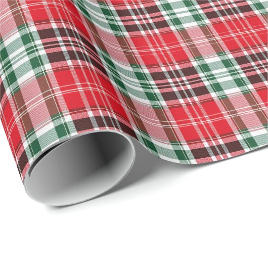 Bright Holiday Plaid Geschenkpapier (Rolleneckpunkt)