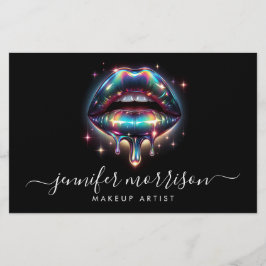 Bright Holographic Lips Makeup Artist, Beauty Flyer