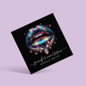 Bright Holographic Lips Makeup Artist, Beauty Quadratische Visitenkarte