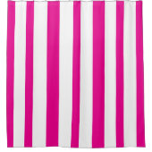 Bright Hot Pink White Summer Stripes Duschvorhang (Vorderseite)