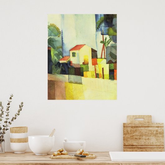 Bright house by August Macke Poster (Küche)