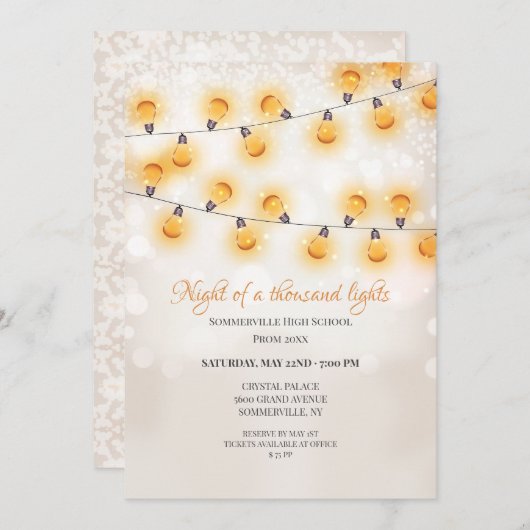 Bright Hung Lights Prom Einladung (Vorne/Hinten)