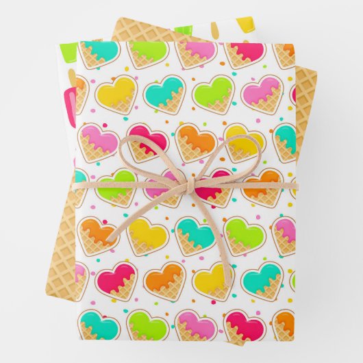 Bright Ice Cream Cones Geschenkpapier Set (Beispiel)