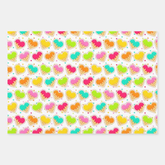 Bright Ice Cream Cones Geschenkpapier Set (Vorderseite)