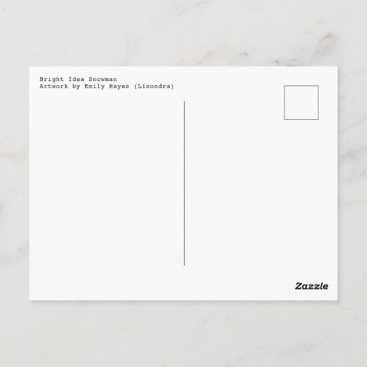 Bright Idea Snowman Postkarte (Rückseite)