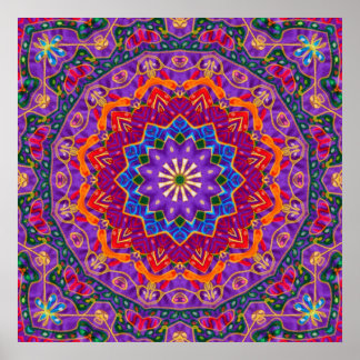 Bright India Mandala Poster