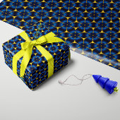 Bright Indigo Blue und Gold Geschenkpapier