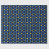 Bright Indigo Blue und Gold Geschenkpapier (Flach)