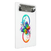 Bright infinity with rainbow butterfly mini klemmbrett (Schrägansicht)