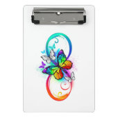 Bright infinity with rainbow butterfly mini klemmbrett (Vorderseite)