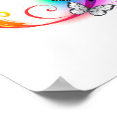 Bright infinity with rainbow butterfly poster (Ecke)