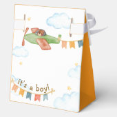 Bright It's A Boy Bear Airplane Sky Baby Shower  Geschenkschachtel (Rückseite)