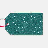 Bright & Joyful Frohe Weihnachts Pine Green Geschenkanhänger (Rückseite Horizontal)