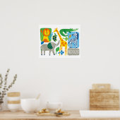 Bright Jungle Kids Customizable Wall Art print Poster (Küche)
