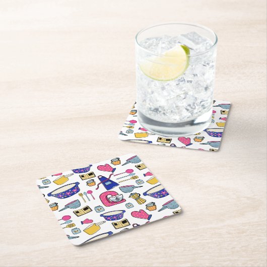 Bright Kitchen Utensils Cook Cake Maker Rechteckiger Pappuntersetzer (Vor Ort)