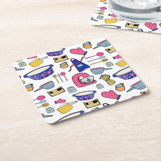 Bright Kitchen Utensils Cook Cake Maker Rechteckiger Pappuntersetzer (angewinkelt)