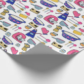 Bright Kitchen Utensities Koch Bäckermuster Geschenkpapier (Ecke)