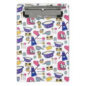 Bright Kitchen Utensivmuster Mini Klemmbrett (Vorderseite)