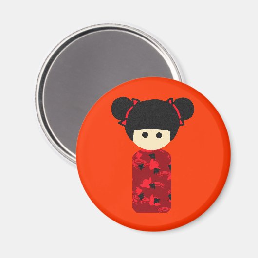 Bright Kokeshi Magnet (Vorderseite/Rückseite)