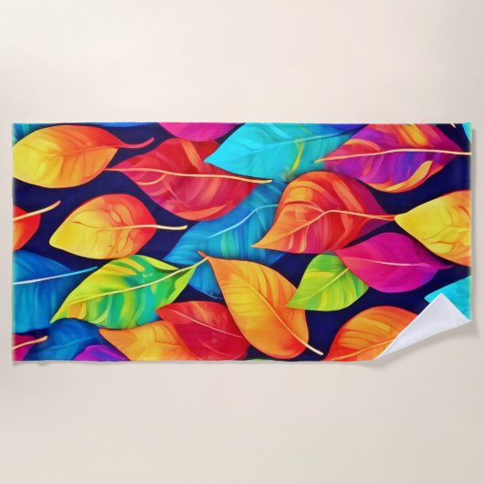 Bright Leaf Artwork Strandtuch (Vorderseite)