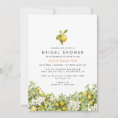 Bright Lemon Floral | NIEDLICHES LÄSSIGES BRAUTPAR Einladung (Vorderseite)