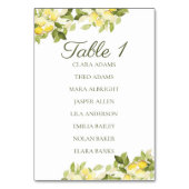 Bright Lemon Fresh Wedding Seating Chart Card Tischnummer (Vorderseite)