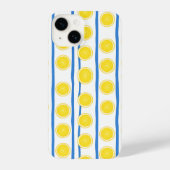 Bright Lemon Slice & Blue Stripe Case iPhone Hülle (Rückseite)