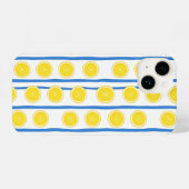 Bright Lemon Slice & Blue Stripe Case iPhone Hülle (Rückseite (Horizontal))