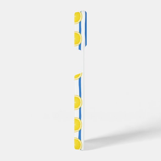 Bright Lemon Slice & Blue Stripe Case iPhone Hülle (Rechte Seite)
