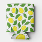 Bright Lemons Green Blätter Pattern Dosenkühler (Rückseite)