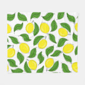 Bright Lemons Green Blätter Pattern Fleecedecke (Vorderseite (Horizontal))