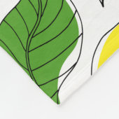 Bright Lemons Green Blätter Pattern Fleecedecke (Ecke)