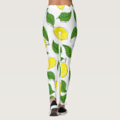 Bright Lemons Green Blätter Pattern Leggings (Rückseite)