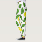 Bright Lemons Green Blätter Pattern Leggings (Links)