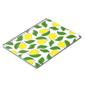 Bright Lemons Green Blätter Pattern Notizblock (Linke Seite)