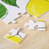Bright Lemons Green Blätter Pattern Puzzle (Seite)
